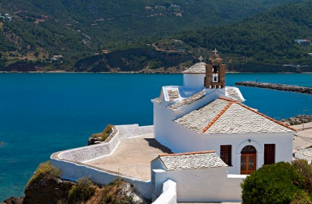 Capilla de Agios Nikolaos, en Skopelos. Mamma Mia.