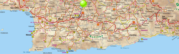 Mapa de Gortina (Gortyna), Creta