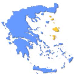 Mapa de situación de las Islas Egeas del Norte en Grecia