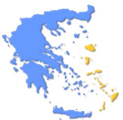 Mapa de situación de las Islas del Dodecaneso en Grecia