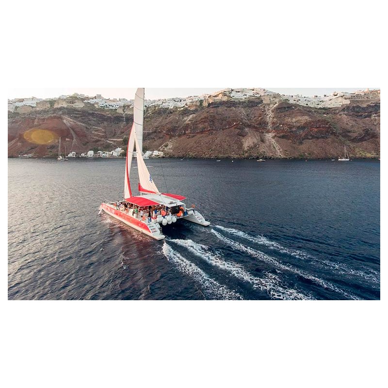 catamaran red cruise santorini