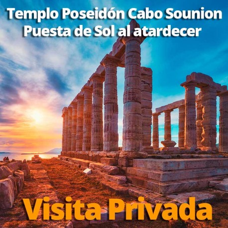 Visita PRIVADA Cabo Sunion Templo de Poseidón al atardecer 4h