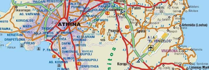 Mapa del aeropuerto de Atenas
