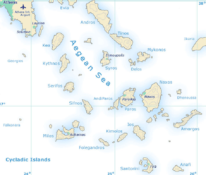 Guía náutica de las islas griegas Cícladas. Navegar en las Cícladas 