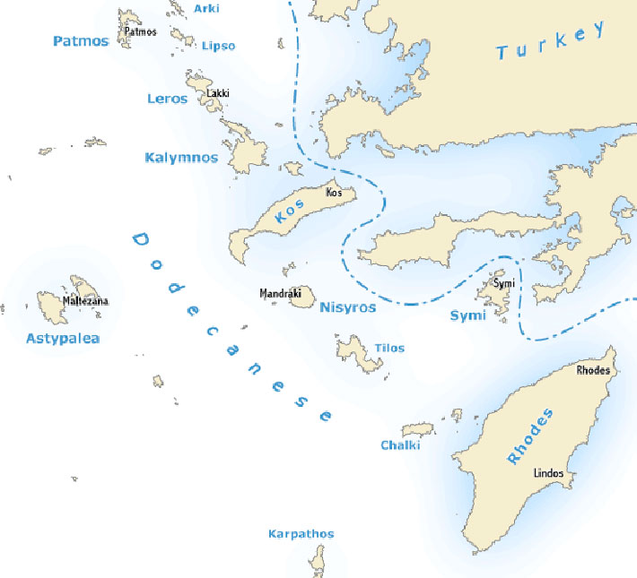 Guía náutica de las islas griegas del Dodecaneso. Navegar por el Dodecaneso, Grecia.