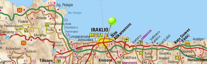 Mapa de Heraklion, Creta