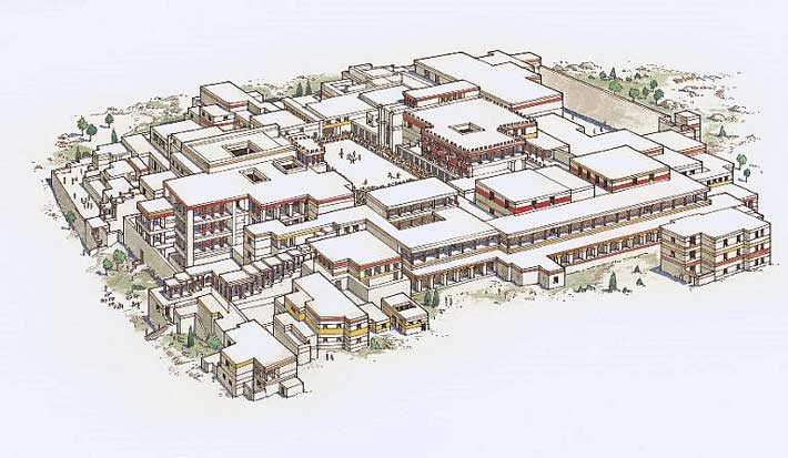 Reconstrucción del Palacio de Knossos, Creta