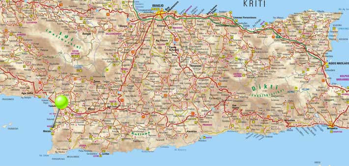 Mapa de Matala, Creta Grecia