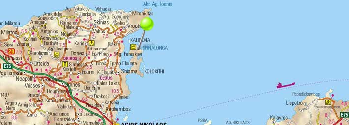 Mapa Isla Spinalonga, Creta