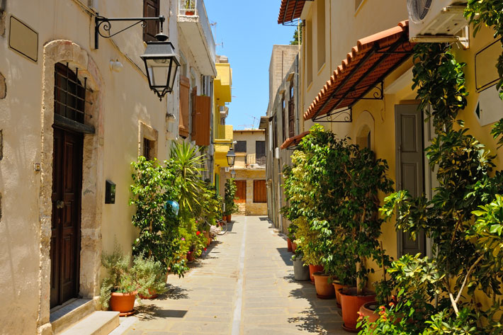 La Calle Tesalónica, casco viejo de Rethymnon Creta