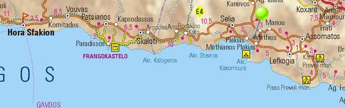 Mapa de Playa Plakias, Creta