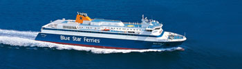 El barco ferry Blue Star Ithaki en Grecia El barco ferry Blue Star Ithaki en Grecia