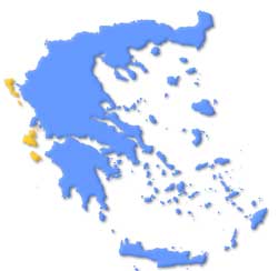 Mapa de situación de las Islas Jónicas en Grecia