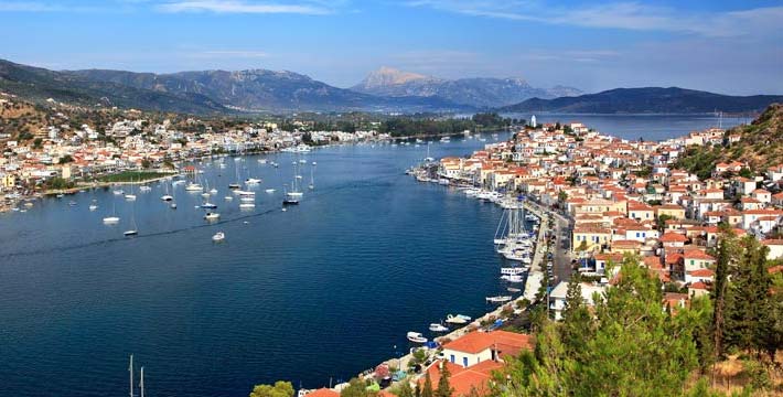 La isla de Poros, Islas del Sarónico, Grecia, Islas Griegas