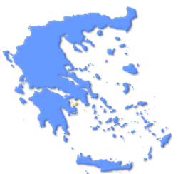 Mapa de situación de las Islas del Golfo Sarónico en Grecia
