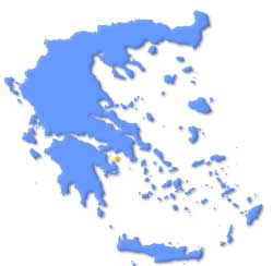 Mapa de situación de las Islas del Golfo Sarónico en Grecia