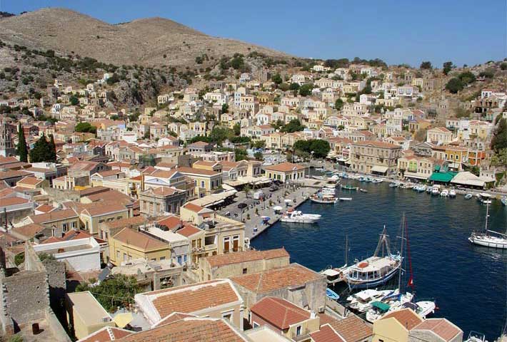 La isla de Symi, (Simi), Islas del Dodecaneso, Grecia, Islas Griegas