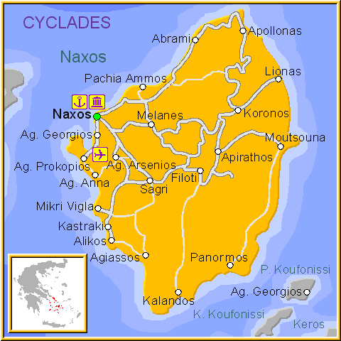Mapa de Naxos