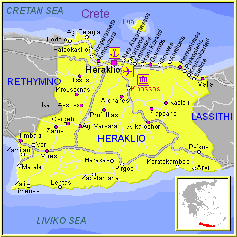 Mapa Creta | Prefectura Región de Heraklion