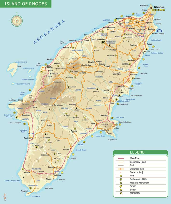 Mapa de Rodas, Grecia