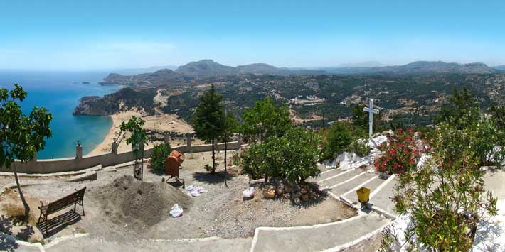 Vistas desde el monasterio Panagia Tsambika, Rodas