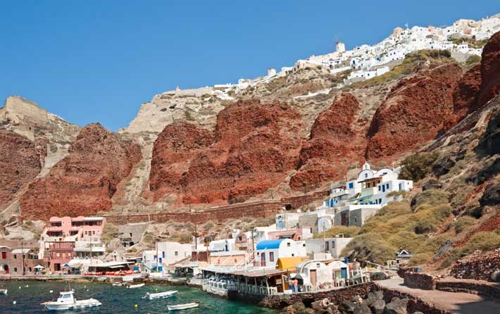 Puertos de Ammoudi y Armeni en Santorini