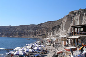 Playa de Messa Pigadia en Santorini