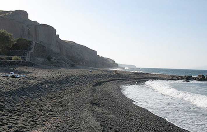 Playa de Vourvoulios en Santorini