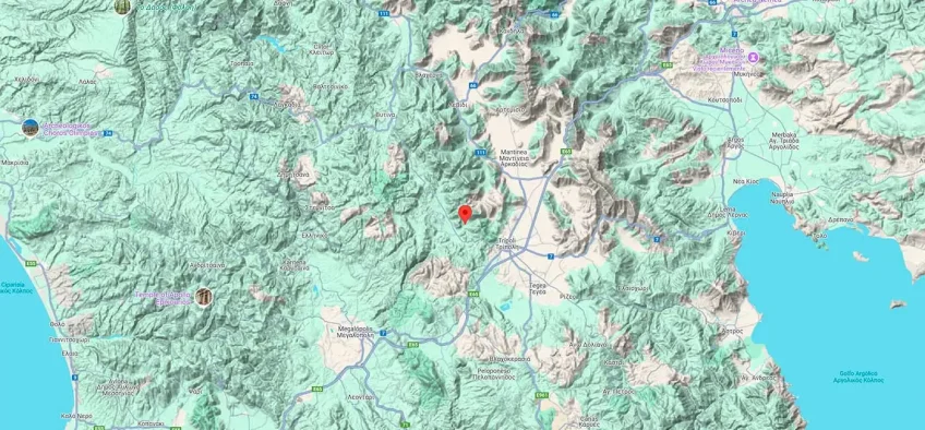 Monte Menalo 7 Localización del Monte Ménalo en el Peloponeso